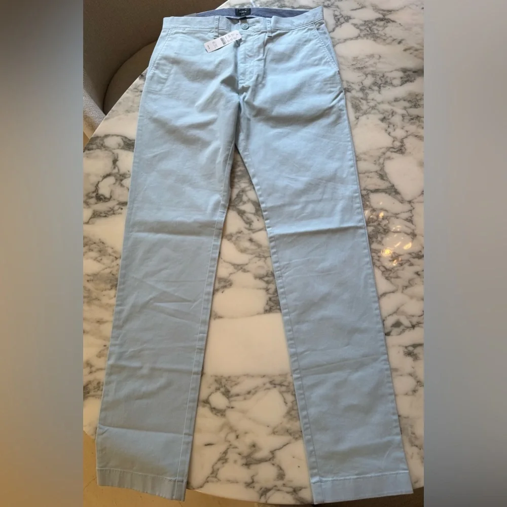 NWT J crew 484 Slim-fit stretch chino pant Robin’s Egg Blue 30 x 32